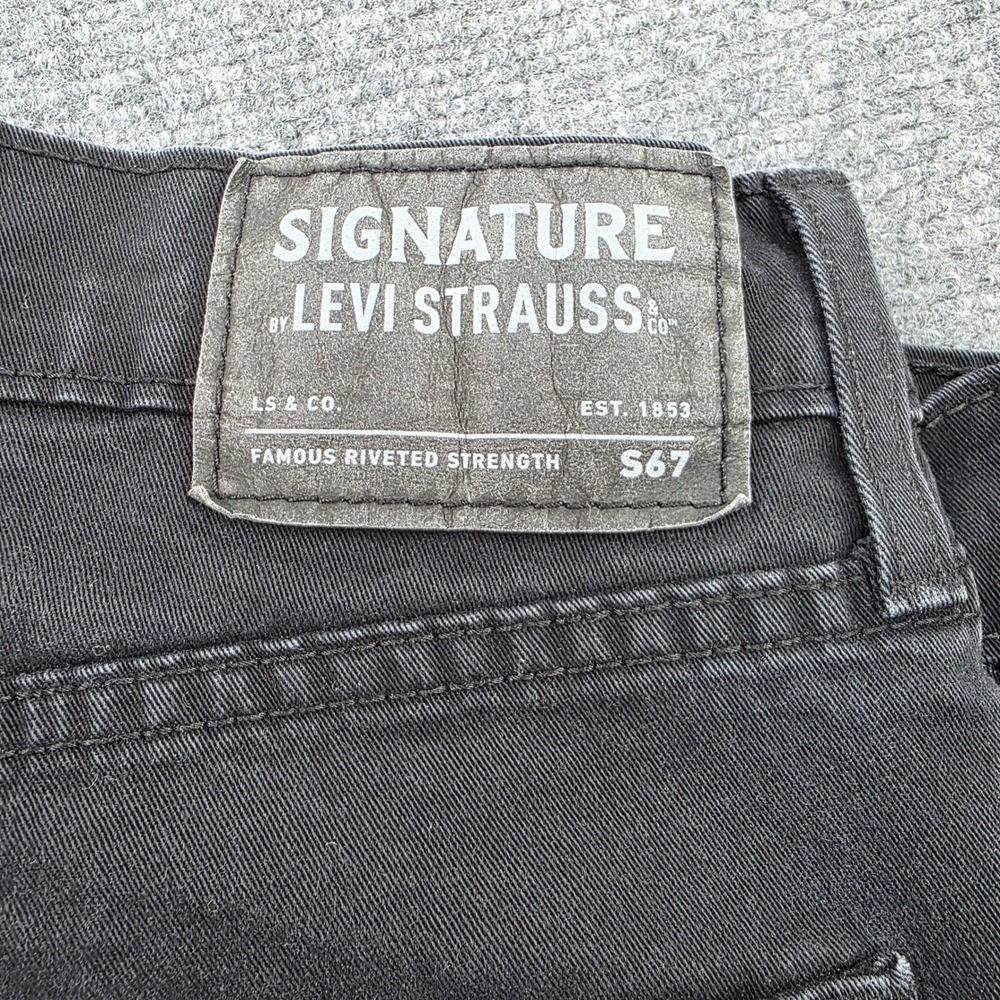 Levi Strauss Signature Mens S67 Dark Wash‎ Jeans Size 32x32 Straight Leg Black